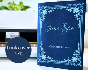 Book Cover SVG - Cricut HTV file for bookbinding, gold foil vinyl decoration, standard trade book size  - Baroque, Vintage