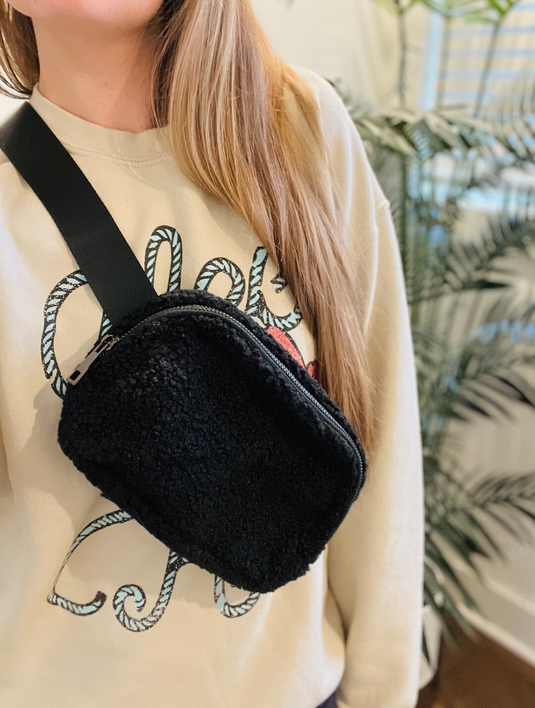 NEW WINTER Black Fleece Fanny Pack Lulu Dupe Belt Bag Slim Etsy