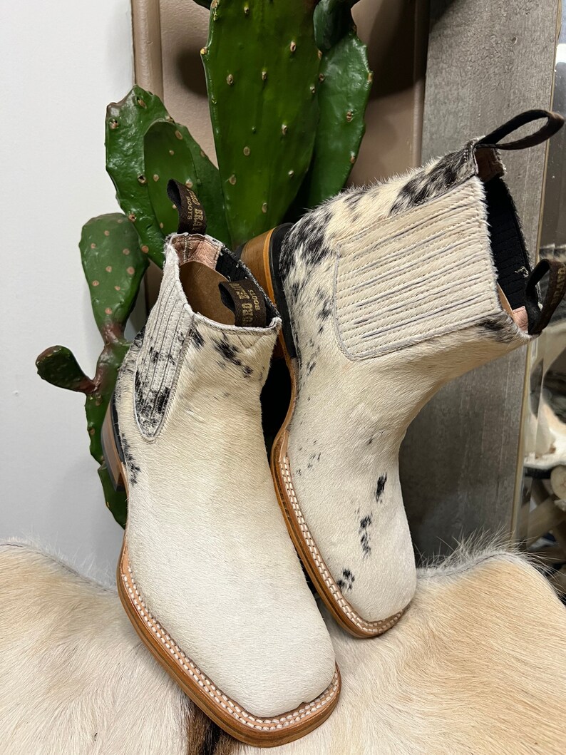 Cowhide Boots Etsy