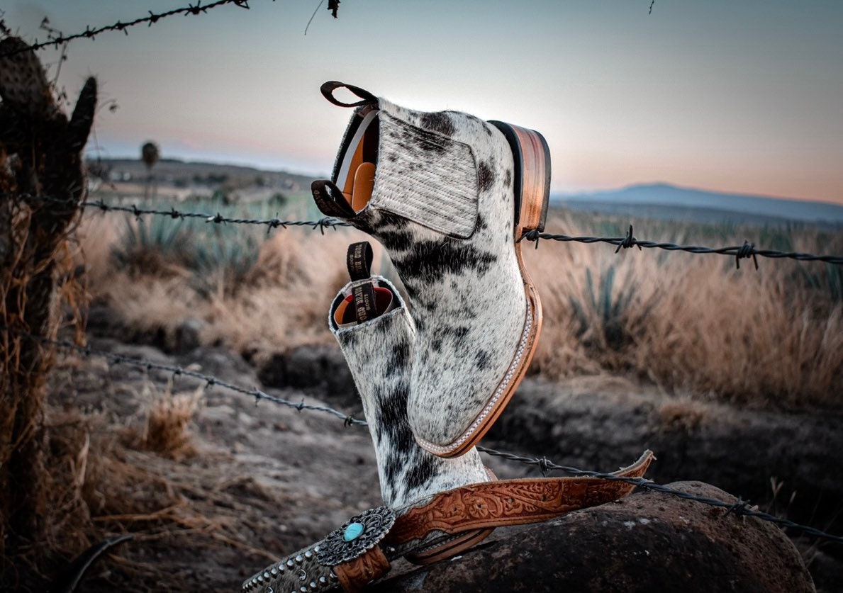 Cowhide ankle boots cheap