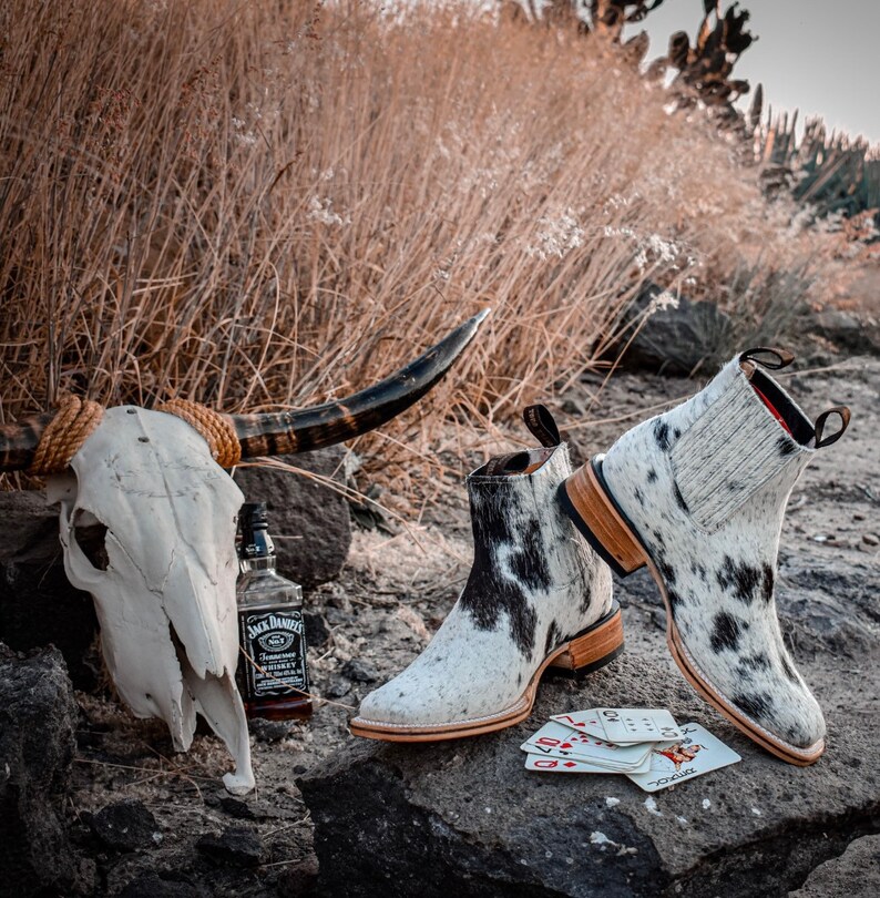 Cowhide Boots Etsy