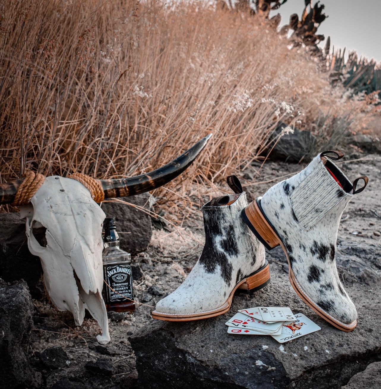 Cowhide boots clearance