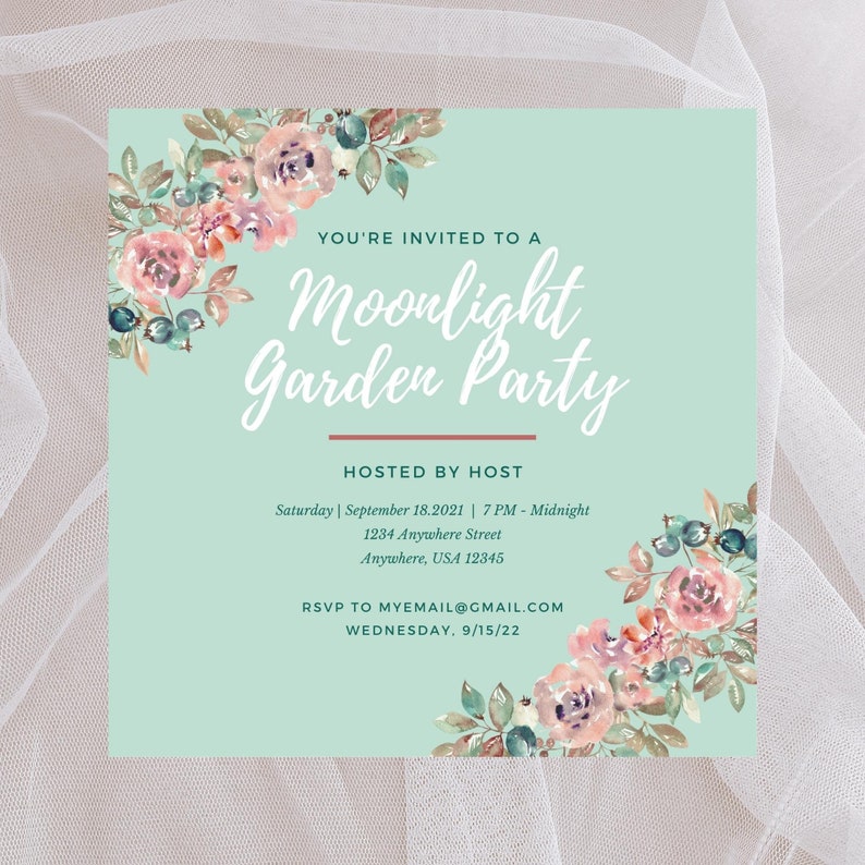 EDITABLE Invitation Digital Download Canva Template Etsy