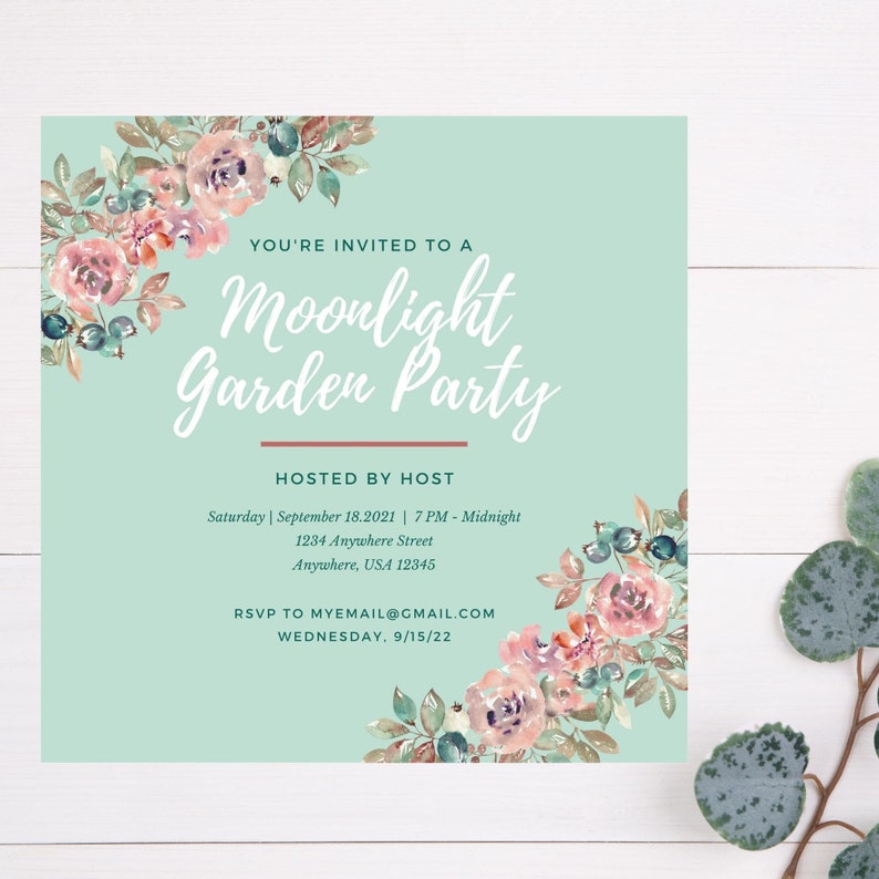 EDITABLE Invitation Digital Download Canva Template Etsy