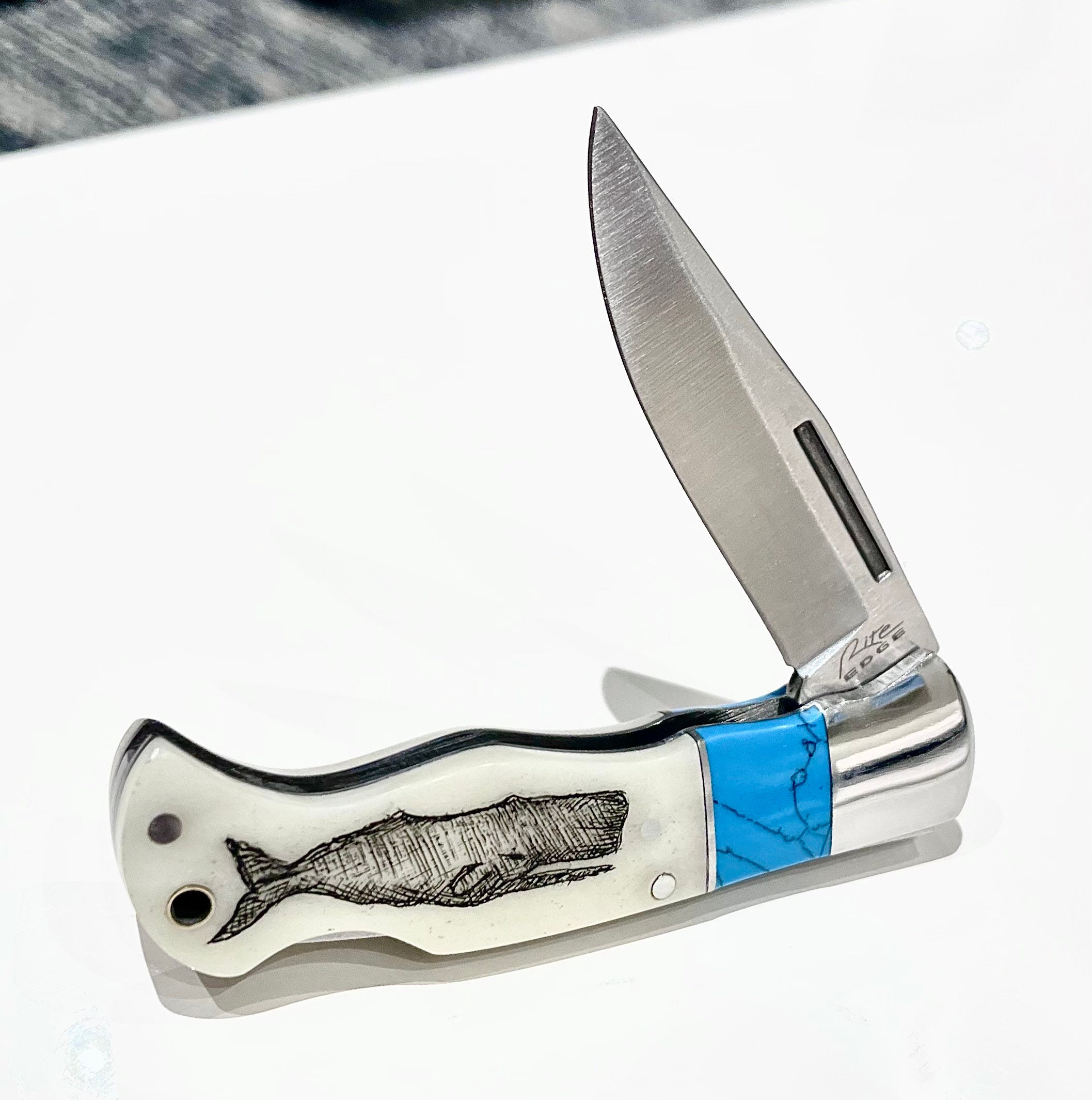 Custom Hand-Engraved Scrimshaw Skinning Knife – 7