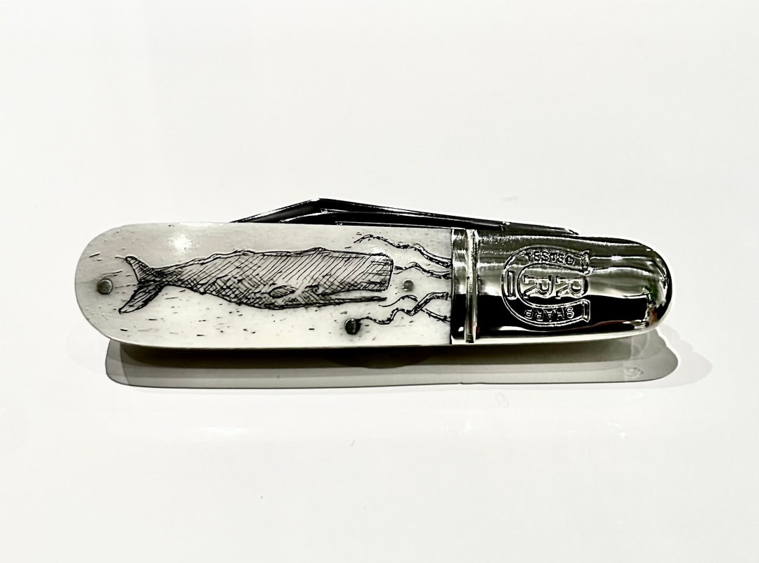 Custom Hand-Engraved Scrimshaw Skinning Knife – 7