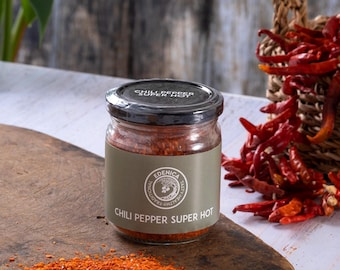 Super Hot Chili Pepper Powder: All-Natural Spicy Seasoning (70g Glass Jar)