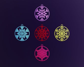 Fiocco di neve Decorazione dell'albero di Natale 3D STL 5 FILE DOWNLOAD Parte 1