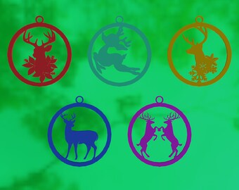 Renna Decorazione dell'albero di Natale 3D STL 5 FILE DOWNLOAD