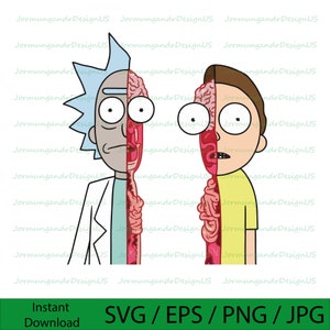 Ric And Morty svg png, Rick svg, Morty Svg, Cartoon SVG, SVG, Cutting Files for the Cricut, Clipart, Cut file, Svg file for cricut