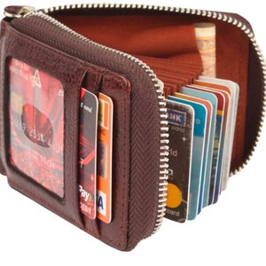 Cartera con cremallera para tarjetas de crédito para hombres y mujeres.
