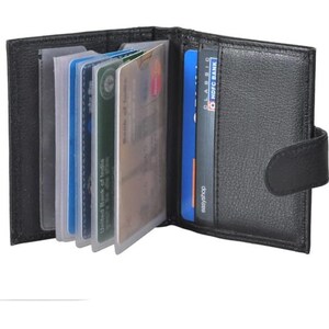 Soporte de tarjeta negro Smart Buy RFID protegido Cuero negro Zip Case 10 Soporte para tarjeta (juego de 1, negro)