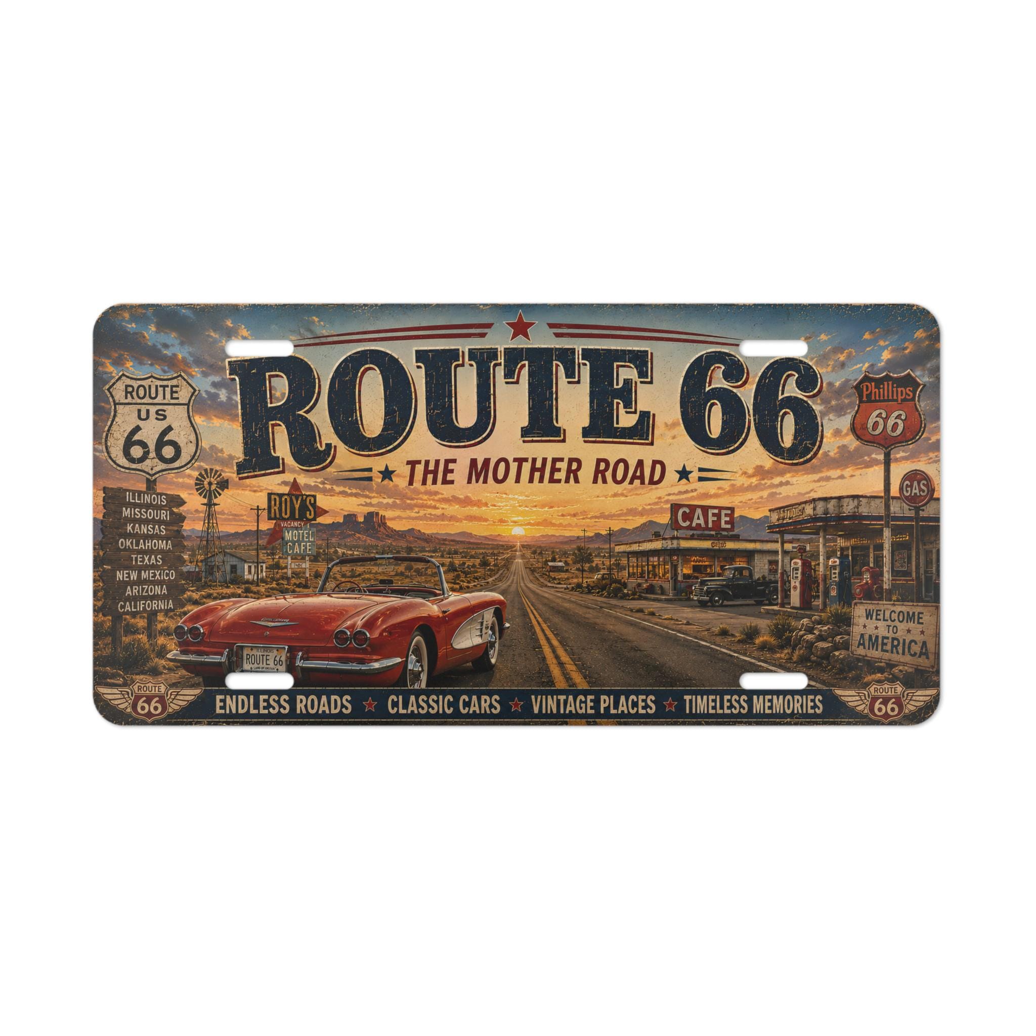 ROUTE66 ペナントプレート Route 66 Licence Plates - Etsy