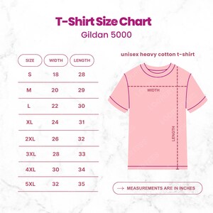 Gildan 5000 Size Chart, Unisex Gildan Tshirt Size Chart, Gildan Unisex