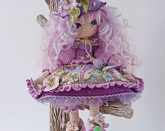 Flower Fairy Doll - Crochet Doll - Handmade Whimsical Decor or Gift