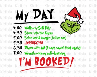 Merry Grichmas Png, My Day Grich Png, Trendy Merry Christmas, My Day I'm Booked Png, Grich Face, Christmas Png, Digital Download