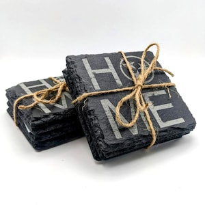 Tennessee Home Slate Coasters | Coaster Set | Housewarming Gift | Wedding Gift | Engraved Coasters | Slate Coasters | Star Coasters