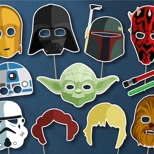 Star Wars Party Photobooth Props, DIGITAL DOWNLOAD, Birthday Decoration