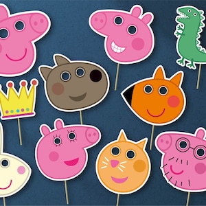 Peppa Pig Party Photobooth Props, DIGITAL DOWNLOAD, Birthday Decoration