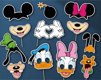 Mickey Mouse Party Photobooth Props, DIGITAL DOWNLOAD, Birthday Decoration