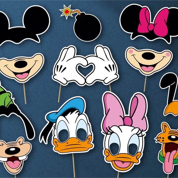 Mickey Mouse Party Photobooth Props, DIGITAL DOWNLOAD, Birthday Decoration