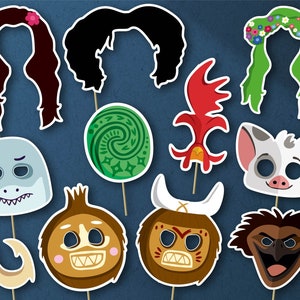 Moana Party Photo booth Props, DIGITAL DOWNLOAD, Birthday Decoration