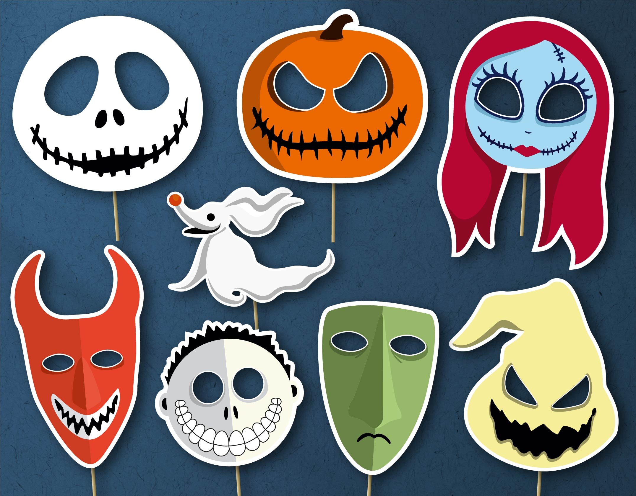 Nightmare Before Christamass Party Photo booth Props, DIGITAL DOWNLOAD, Birthday Decoration