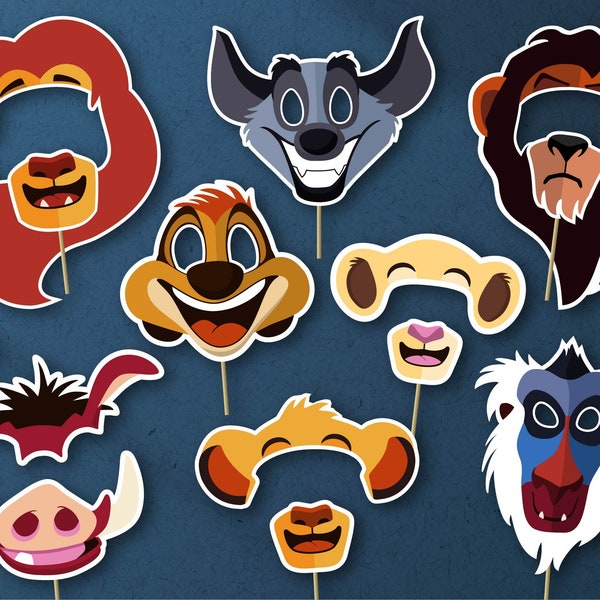 Lion King Party Photobooth Props, DIGITAL DOWNLOAD, Birthday Decoration