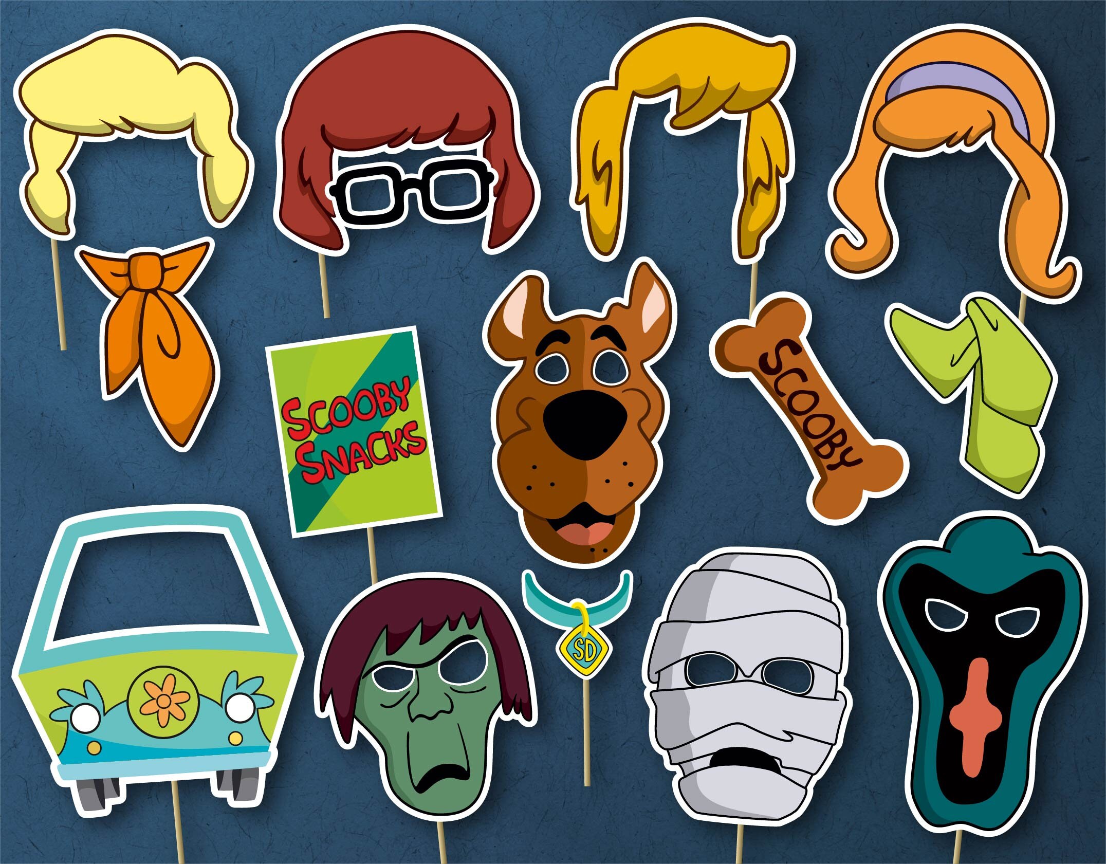 Mystery Doo Party Photo Booth Props, DIGITAL DOWNLOAD, Birthday ...