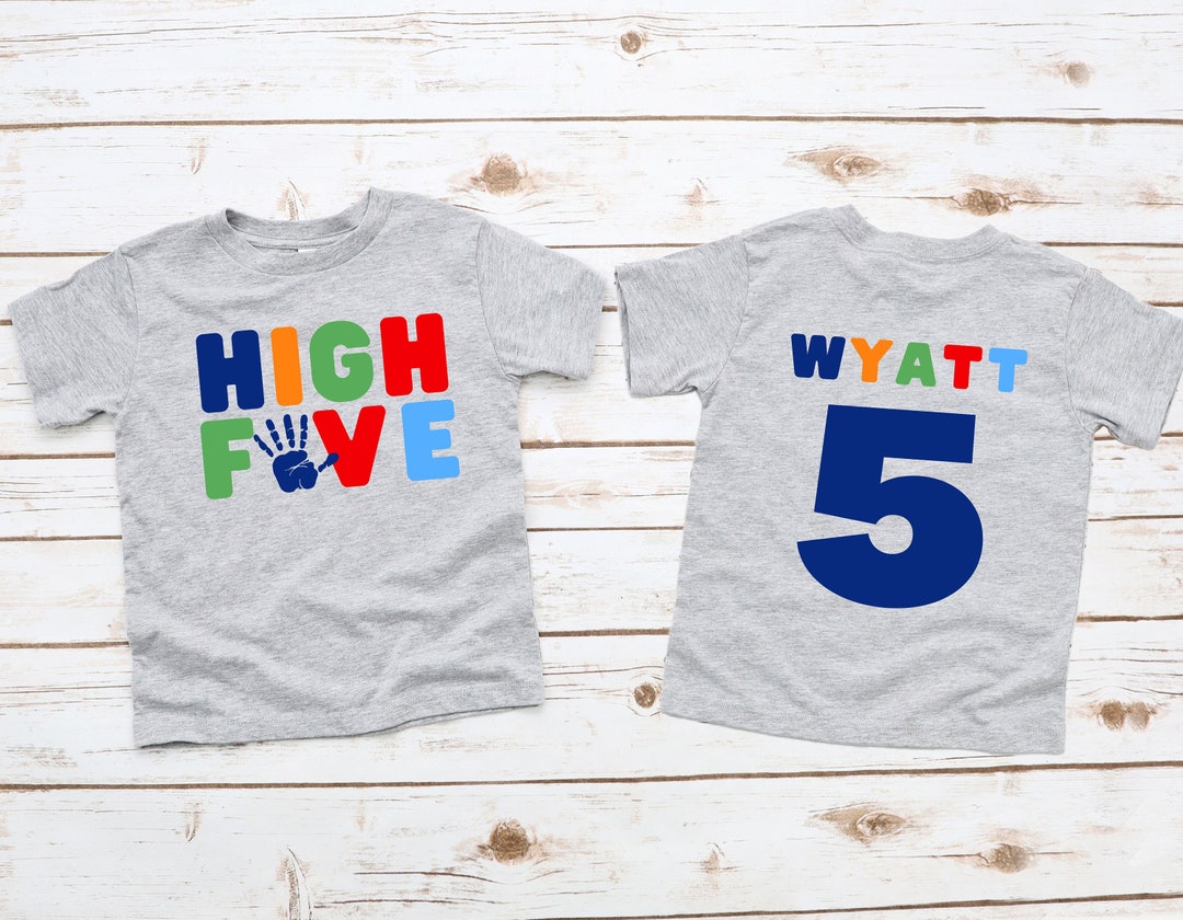 High Five Birthday Shirt Boys 5th Birthday Shirt Etsy