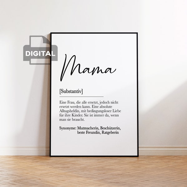 zuhause ausdrucken, digital, Geschenk Muttertag, Geschenk mama,