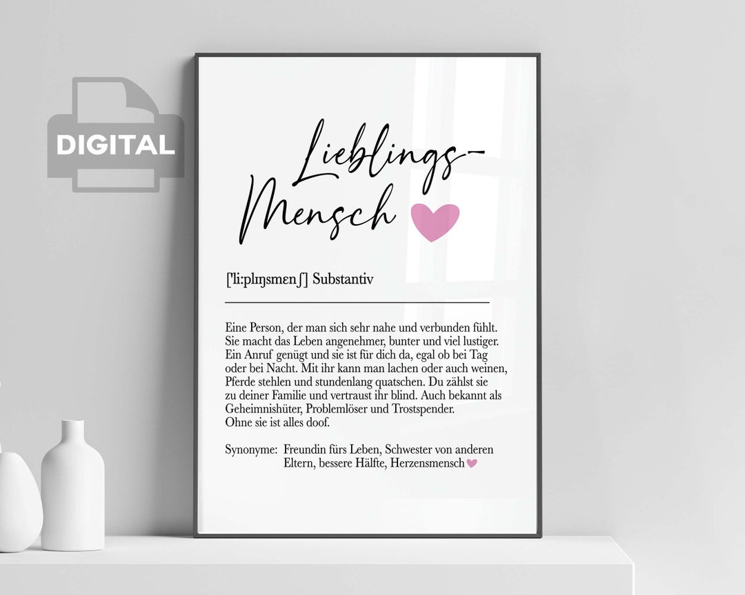 Geschenk Freundin Geschenk Lieblingsmensch Freundin Etsy