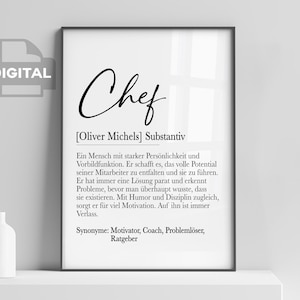 Geschenk Chef, zuhause ausdrucken, Weihnachtsgeschenk, Namensbild Chef, Geschenk Chefin, Geschenk Büro, printable, digital