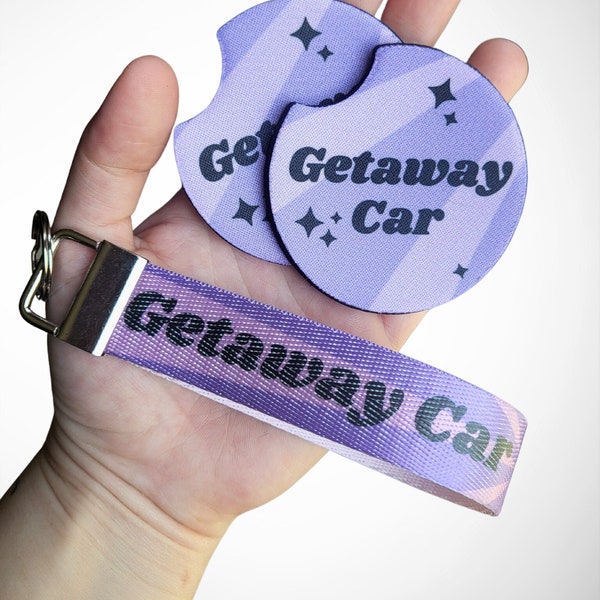 Get Away Car Wristlet Keychain, Purple Haze Pastel Color Car Accessories For T Swift Fans, Nothing Good Starts in a Get Away Car Key Holder