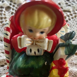 Lefton Candy Cane Sleigh with Girl