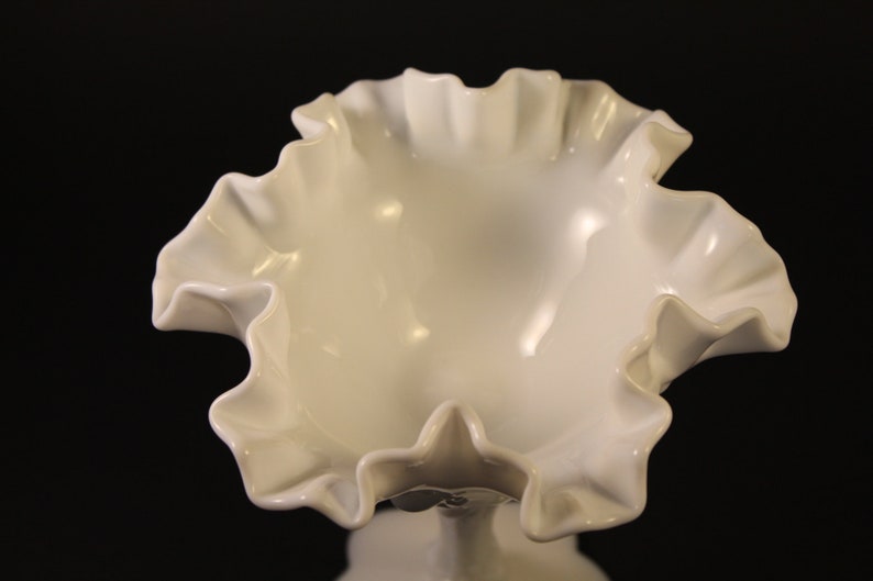 Vintage Fenton Milk Glass Pedestal Compote/candy Dish Etsy