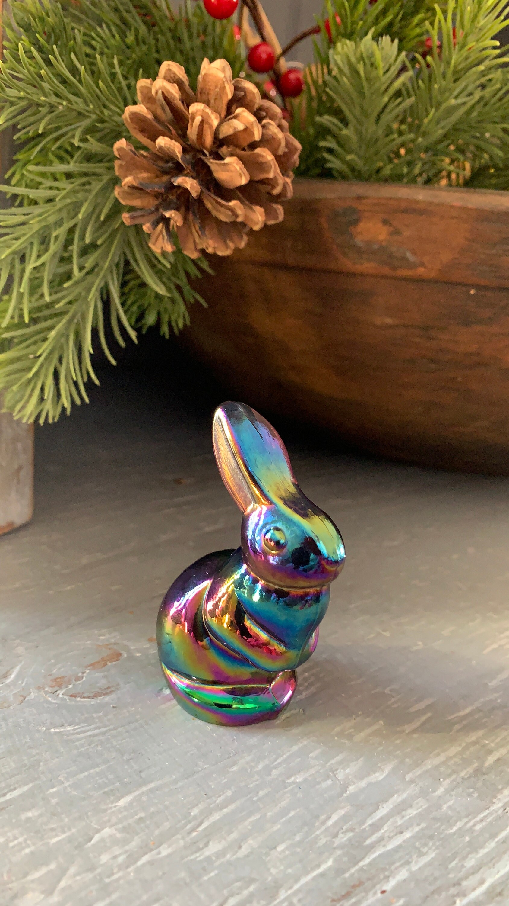 Fenton Carnival Glass Bunny - Etsy
