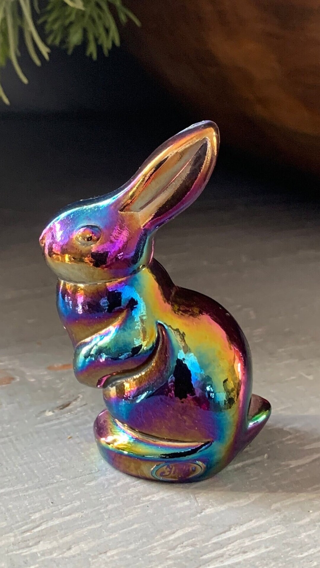 Fenton Carnival Glass Bunny - Etsy