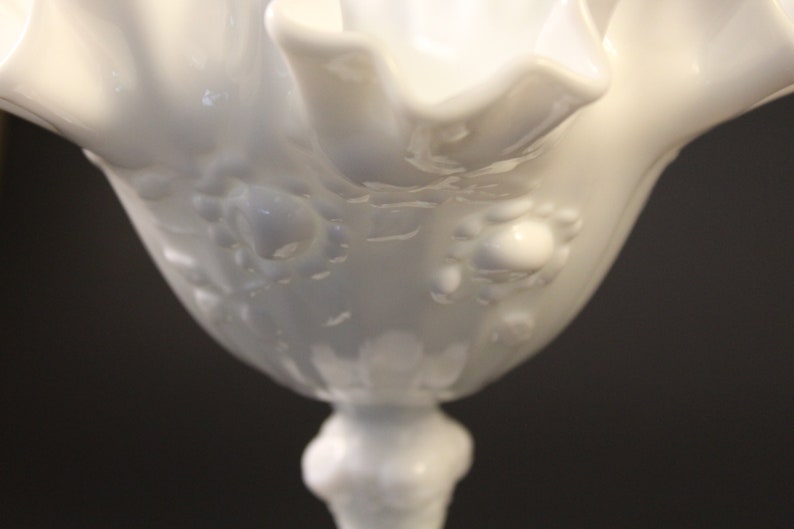 Vintage Fenton Milk Glass Pedestal Compote/candy Dish Etsy