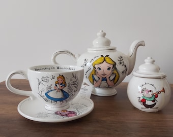 Juego de té estilo vintage de Alicia en el país de las maravillas