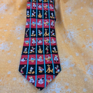 Vintage Disney Mickey mouse Pluto Donald duck goofy men&#39;s tie