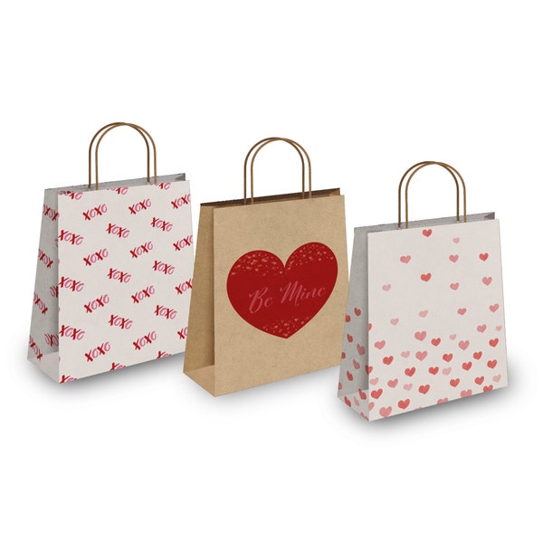 Valentines Day Variety Pack Kraft Gift Bags