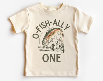 O-Fish-Ally One Infant Short Sleeve Tee, Bodysuit | Fly Fishing, Trout, First Birthday Party T-Shirt | Matching Parents Siblings | Neutral
