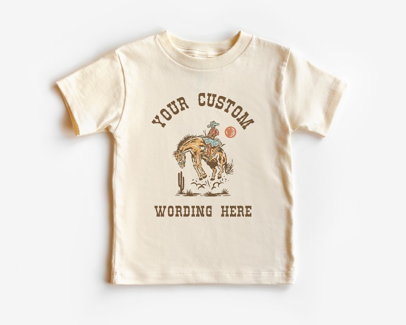 Customized My First Rodeo Infant Tee, Bodysuit Personalized Shirts for Family, Friends, Siblings Cowboy, Western, Wild West Theme Bday Natural