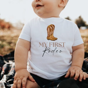 My First Rodeo Infant Short Sleeve Tee Bodysuit Rodeo Cowboy