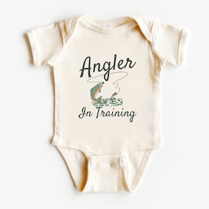 Angler in Training Infant Rib Bodysuit | Pregnancy, Baby Announcement | Future Fisherman | Fly Fishing | Baby Shower Gift | Gender Neutral