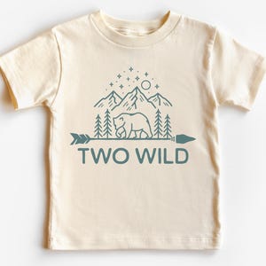 Second Birthday Kid’s T-Shirt | Two Wild Toddler Tee | Woodland Forest Animal, Bear, Mountain Theme 2nd Bday Party | Matching Parents Shirts