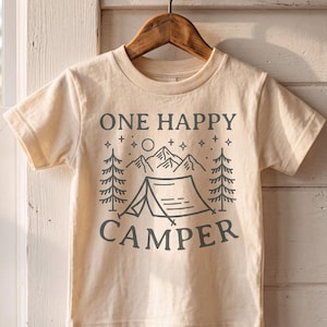 One Happy Camper Infant T-Shirt, Bodysuit | Camping Theme First Birthday Party Outfit | 1st Bday Tee | Matching Family Shirts | Boy, Girl