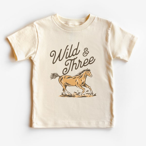 Third Birthday, Wild & Three | Boho, Western, Wild West, Horse 3rd Bday Outfit | Matching Family, Parents, Sibling Shirts | Boy, Girl