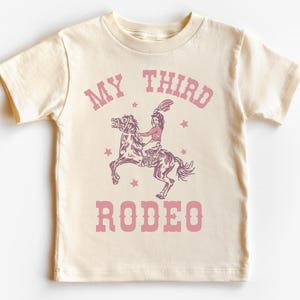 My Third Rodeo Toddler T-Shirt | 3rd Bday Outfit Girl | Super Cute Boho Wild West, Western, Pink Purple Cowgirl Shirt | 3 Year Old Kid’s Tee